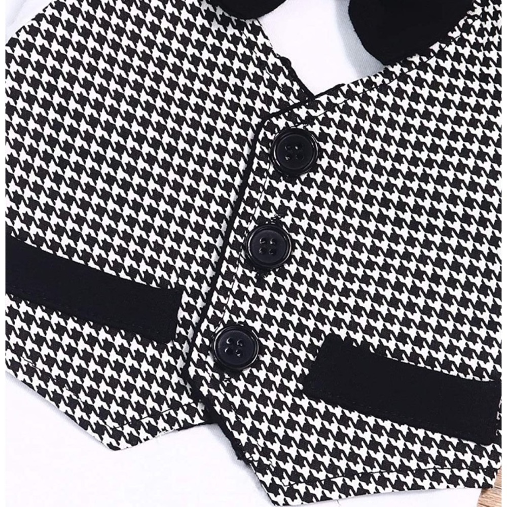 Baby Boy Set Cloths Outfit Plaids Tuxedo - Picture 4 of 7